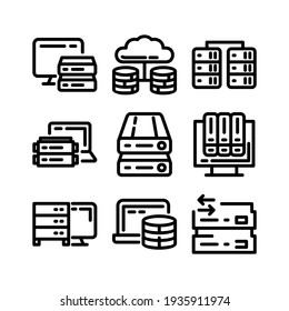 icono de base de datos o logotipo símbolo de signo aislado ilustración vectorial - Colección de iconos vectoriales de estilo negro de alta calidad
