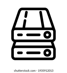 Datenbank-Symbol oder Logo einzeln auf Zeichen, Vektorgrafik - hochwertige Vektorsymbole in schwarzem Stil
