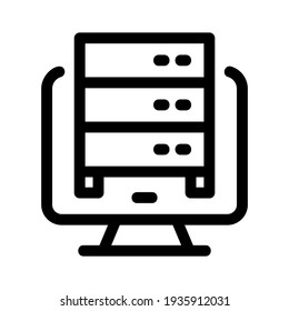 icono de base de datos o logotipo símbolo de signo aislado ilustración vectorial - iconos vectoriales de estilo negro de alta calidad
