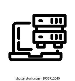 icono de base de datos o logotipo símbolo de signo aislado ilustración vectorial - iconos vectoriales de estilo negro de alta calidad
