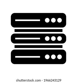 icono de base de datos o logotipo símbolo de signo aislado ilustración vectorial - iconos vectoriales de estilo negro de alta calidad
