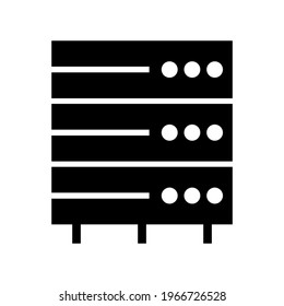 icono de base de datos o logotipo símbolo de signo aislado ilustración vectorial - iconos vectoriales de estilo negro de alta calidad
