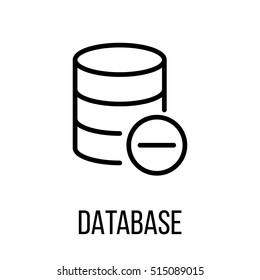 Database icon or logo in modern line style. High quality black outline pictogram for web site design and mobile apps. Vector illustration on a white background.