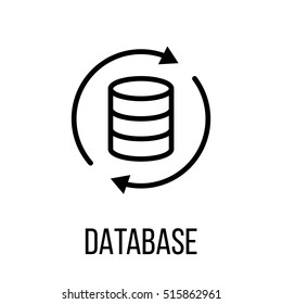 Database icon or logo in modern line style. High quality black outline pictogram for web site design and mobile apps. Vector illustration on a white background.