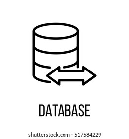 Database icon or logo in modern line style. High quality black outline pictogram for web site design and mobile apps. Vector illustration on a white background.