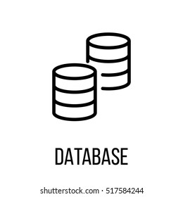 Database icon or logo in modern line style. High quality black outline pictogram for web site design and mobile apps. Vector illustration on a white background.