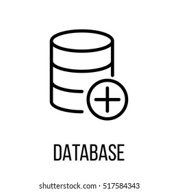 Database icon or logo in modern line style. High quality black outline pictogram for web site design and mobile apps. Vector illustration on a white background.