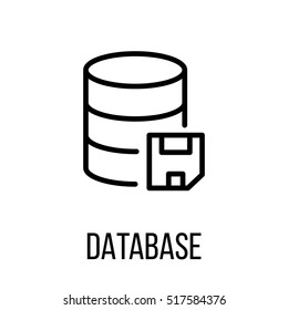 Database icon or logo in modern line style. High quality black outline pictogram for web site design and mobile apps. Vector illustration on a white background.