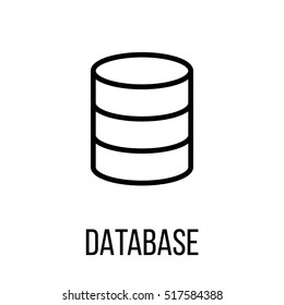 Database icon or logo in modern line style. High quality black outline pictogram for web site design and mobile apps. Vector illustration on a white background.