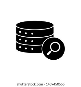Database Icon & Magnifier or Search  - Symbol, Vector Illustration.