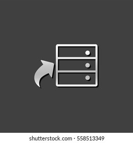 Database icon in metallic grey color style.hard disk server web hosting