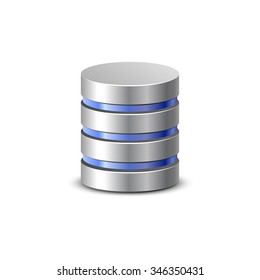 Database icon. Network backup. Communication and hosting objects series. Vector illustration