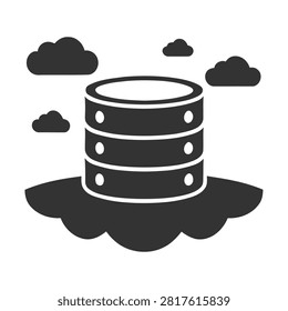 Database icon on cloud storage illustration Vector, illustration