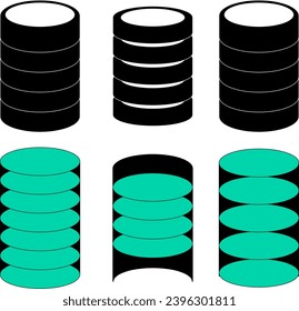 Database icon on isolated transparent background