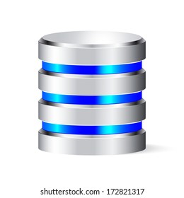 Database icon on white