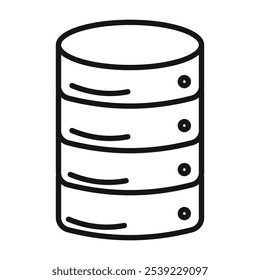 Database icon outline collection or set in black and white
