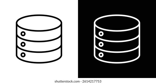 Database icon outline collection for web design