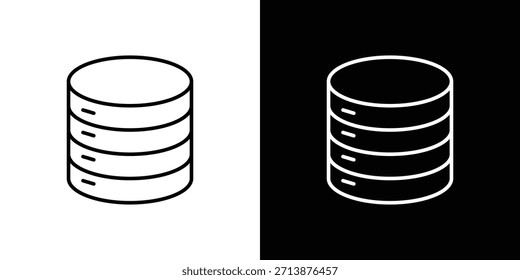 Pictograma de contorno de icono de base de datos aislado en blanco. Vector Forma de icono.