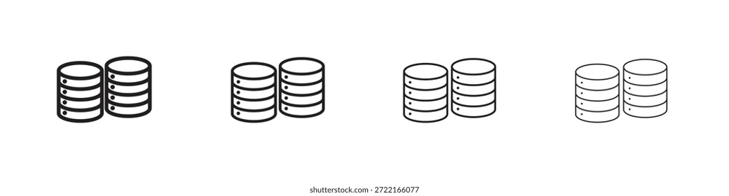 Icono de base de datos esbozar tendencias modernas versiones simples