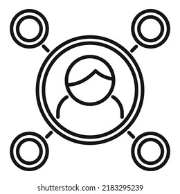 Database icon outline vector. Crm data. System marketing