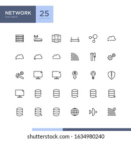 Database icon pack in outline style