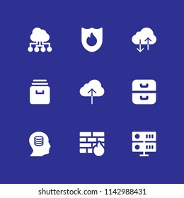 database icon set. archive, firewall and server vector icon for graphic design and web