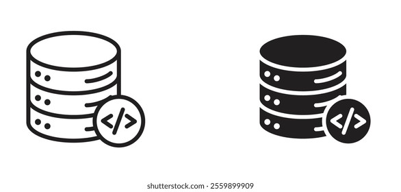 Database Icon set in black color for ui designs