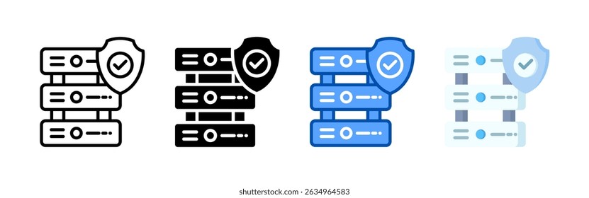 Database icon set bundle. Multi style icon collection perfect for websites, apps, and presentations. Simple vector icon collection