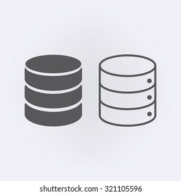 Database icon set in circle . Vector illustration