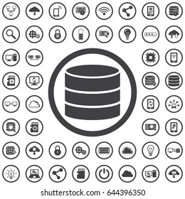 Database icon. Set con technology icons