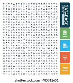 Database icon set design,clean vector