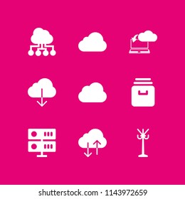database icon set with download from the cloud, server and archive vector icons for web and graphic design