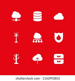 database icon set. database, firewall and cloud computing vector icon for graphic design and web