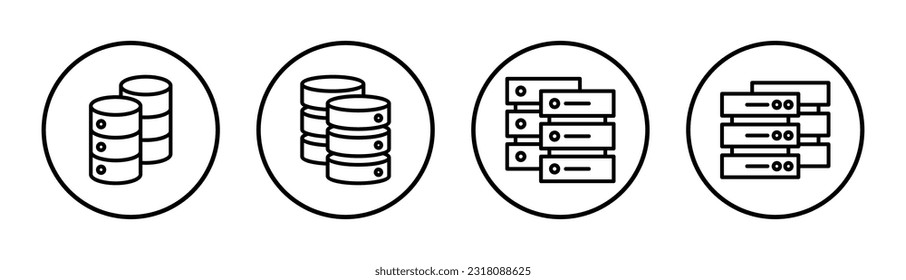 Database icon set illustration. database sign and symbol