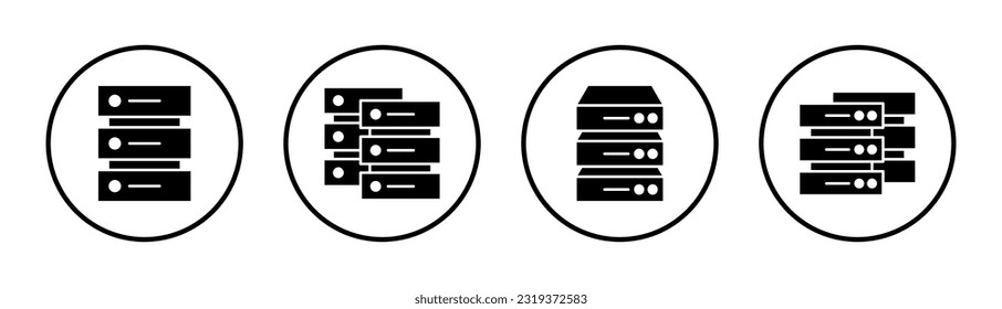 Database icon set illustration. database sign and symbol