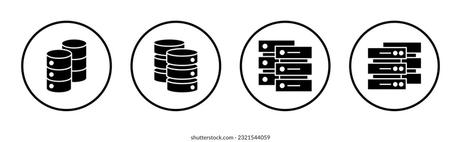 Database icon set illustration. database sign and symbol