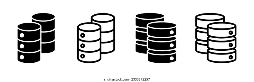 Database icon set illustration. database sign and symbol