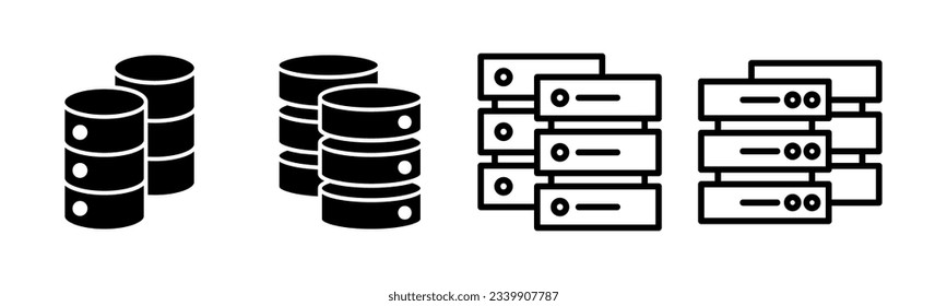 Database icon set illustration. database sign and symbol