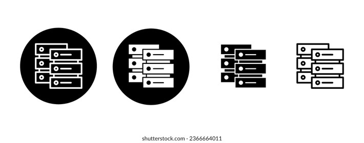 Database icon set illustration. database sign and symbol