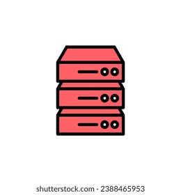 Database icon set illustration. database sign and symbol