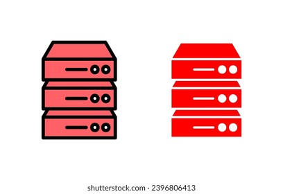 Ilustración del conjunto de iconos de la base de datos. signo y símbolo de base de datos