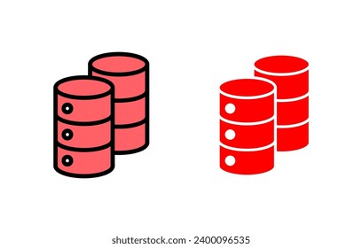 Database icon set illustration. database sign and symbol