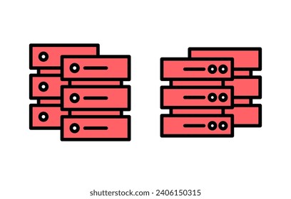 Database icon set illustration. database sign and symbol