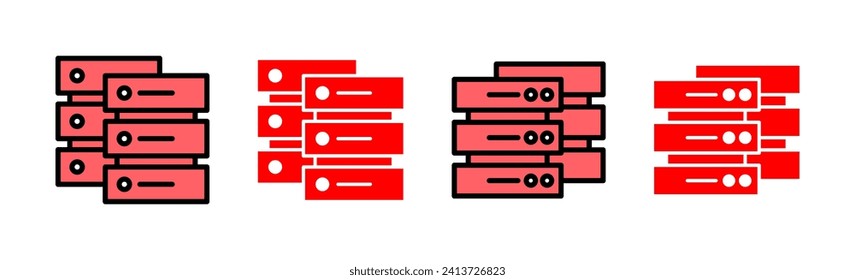 Database icon set illustration. database sign and symbol