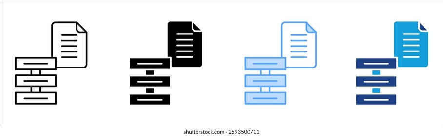 Database Icon Set Multiple Style Collection