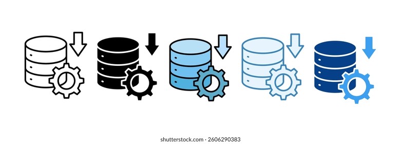 Database Icon Set Multiple Style Collection
