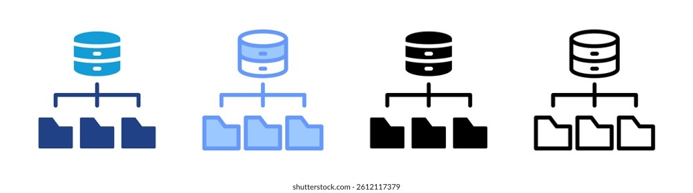 Database icon set multiple style collection
