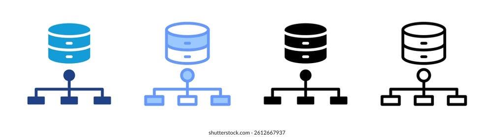 Database icon set multiple style collection