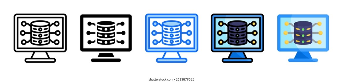 Database Icon Set Multiple Style Collection