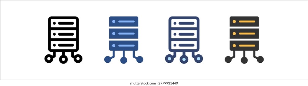 Database Icon Set Multiple Style Collection